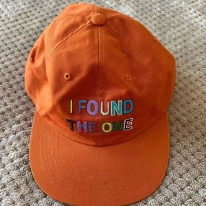 Uniqlo Orange Graphic Flat Brimmed Hat